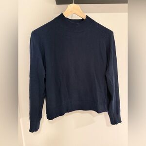 Everlane Mock Neck Cotton Knit Sweater - Blue | Size Small | Excellent Condition